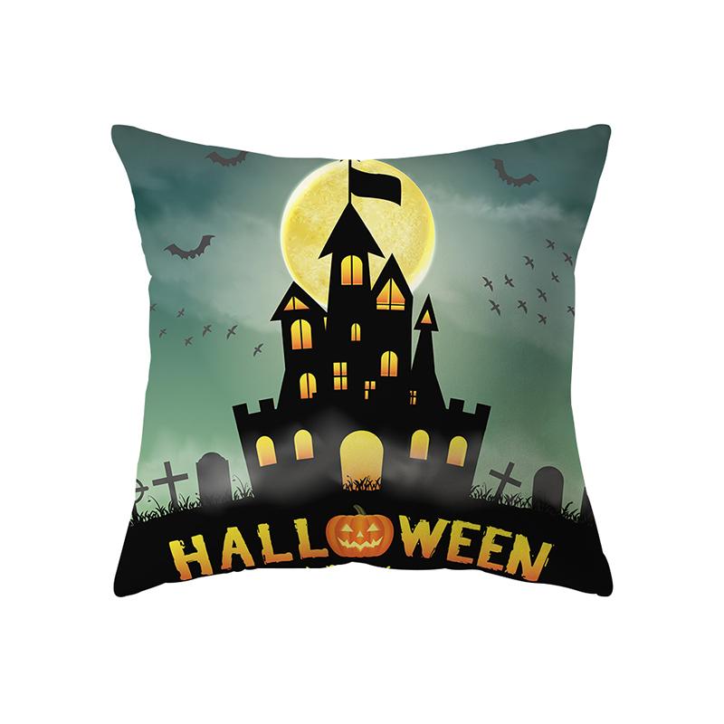 Страшная тема Хэллоуина, тыква, летучая мышь, черный кот, принт, чехол для подушки, домашний декор, декор для дивана, наволочка