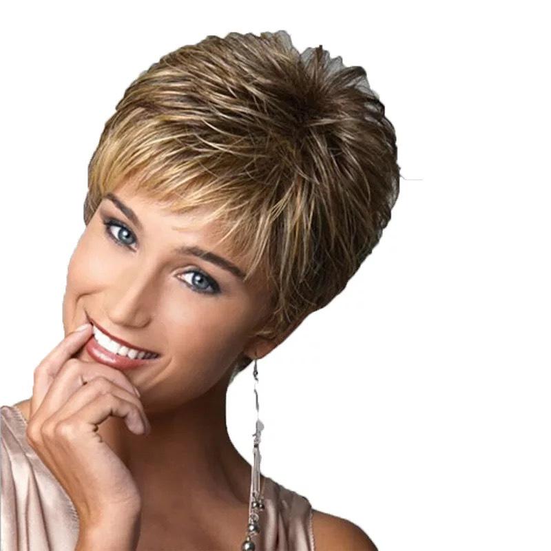 Парик женский короткие вьющиеся волосы короткие волосы женские пушистые натуральные африканские европейские и американские модные прически
