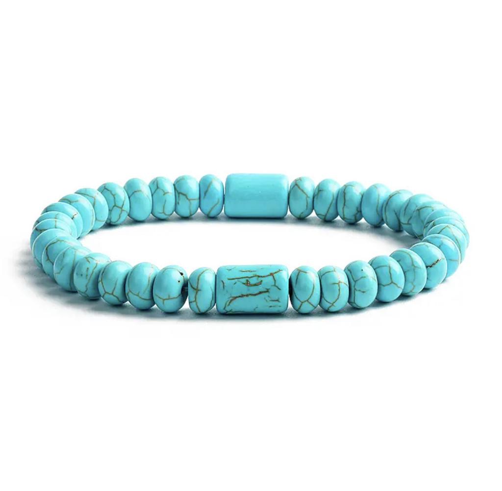 Богемская бирюза бусины браслеты для женщин Рейки природный камень куб цилиндр нерегулярные браслеты целебные ювелирные изделия для здоровья
