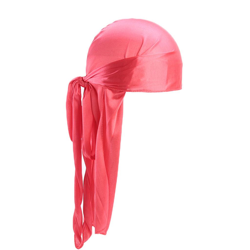 Men/Women Silk Polyester Bandana Hat Durag Rag Tail Headwrap Headwear Gift