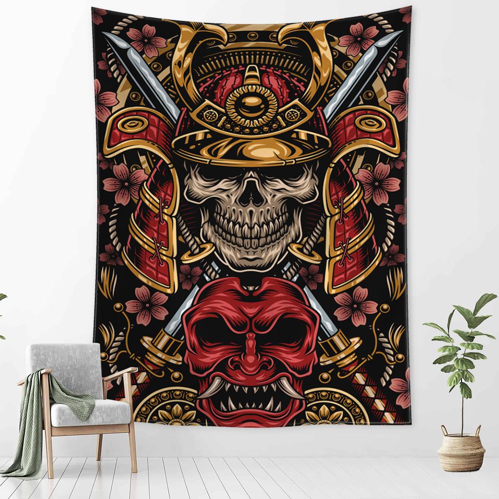 Гобелен с головой человека викинга, древнее психоделическое колдовство, загадочный настенный богемный декор для комнаты, общежития