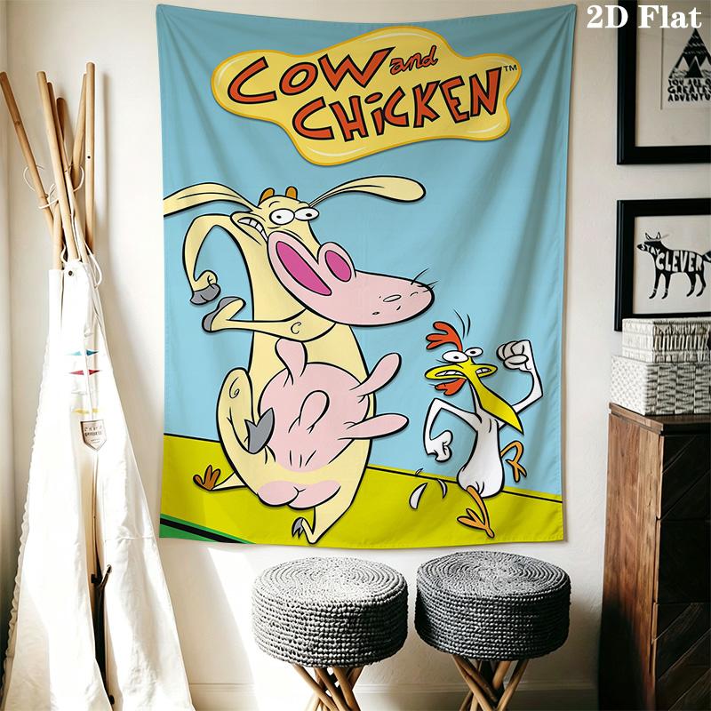 Cow and Chicken Pattern Home Decor Tapestry, Wall Hanging, Decorative RV Wall Cloth.MGT0918342