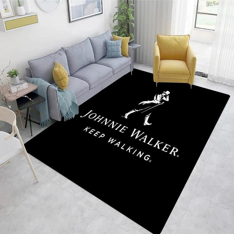 Whiskey J-Johnnie Walker Logo Carpet Floor Mat - Sofa Wine Cabinet Bathroom Decoration Area Rug Gift