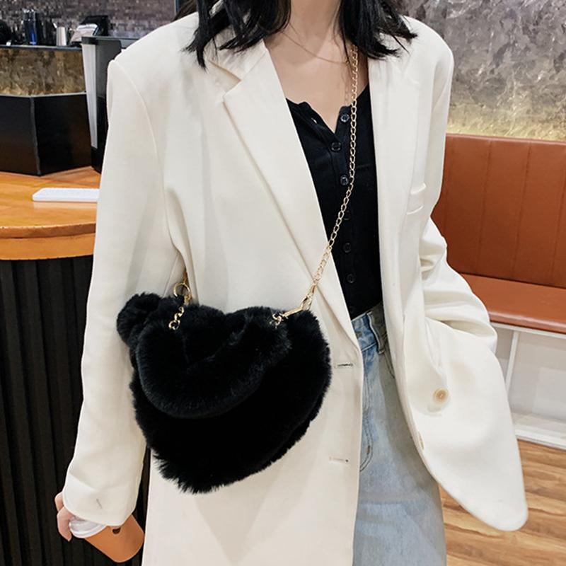 Женские сумки, новые плюшевые сумки в форме сердца, новые модные однотонные мягкие удобные кошельки и сумки, сумки для женщин