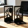Metal Bookend 1 Pair Cat Book Ends, Cute Bookends for Shelves, Decorative Heavy Duty Support Stopper Home Office Desk Bookshelf Decor