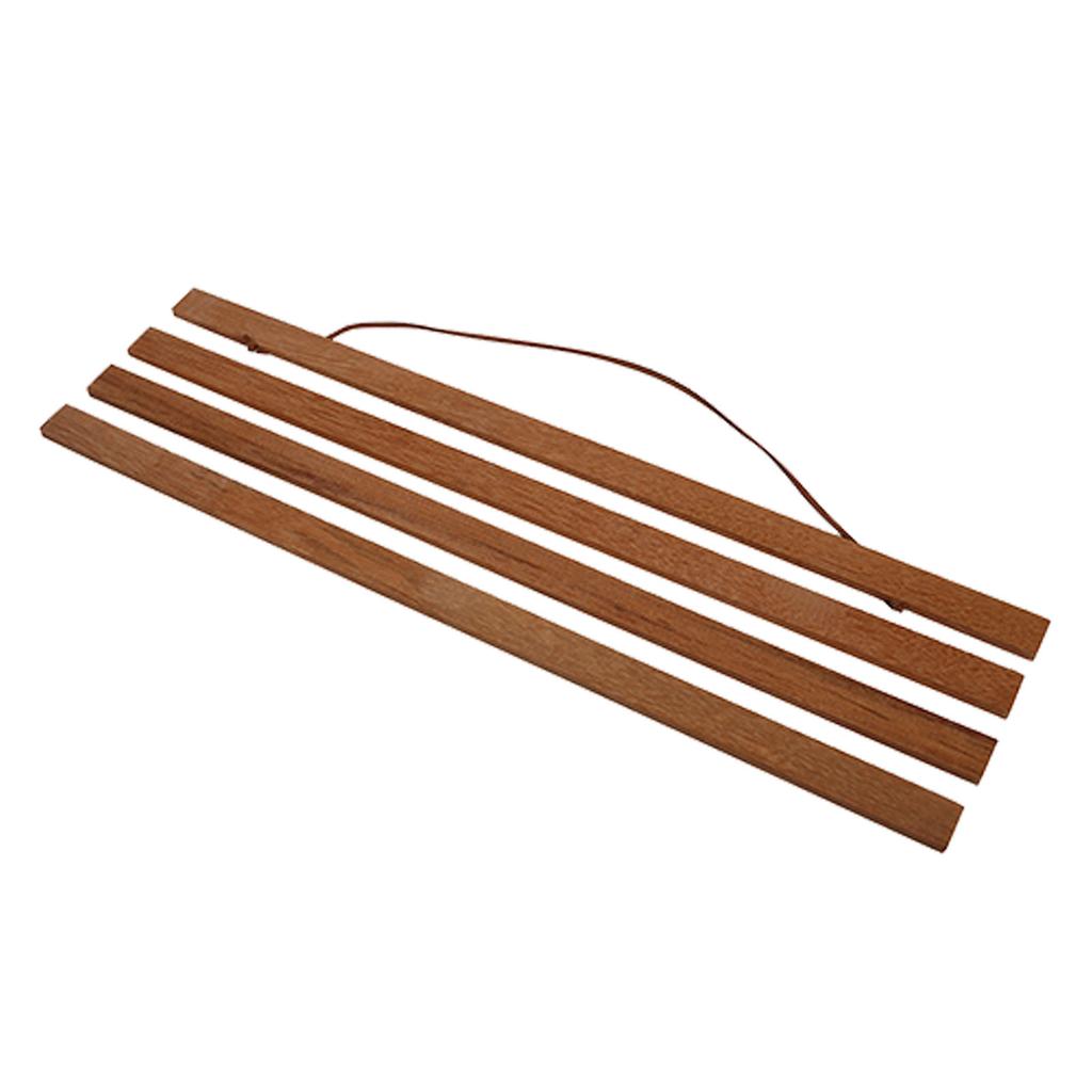 Modern Magnetic Sawdust Photo Frame DIY Poster Scroll Prints Artwork Hanger Teak Wood 50cm