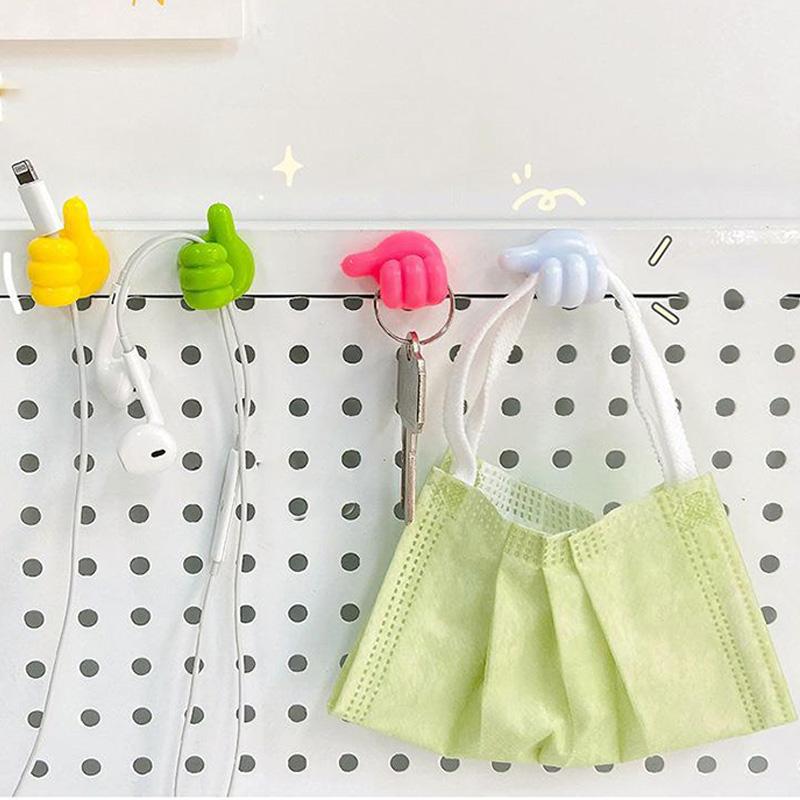 10 шт. самоклеящийся настенный крючок для украшения, креативный силиконовый крючок для большого пальца, вешалка для ключей, домашний/офисный зажим для кабеля данных, органайзер для проводов на стол