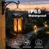 Solar Lanterns Outdoor Lights Waterproof Flickering Flame Hanging Lights, 2 Modes Solar & USB Dual Charging Pathway Lights for Yard Garden Patio