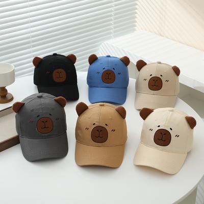 JYL DIY Кепка с капибарой для детей Кепка с вышивкой букв Хлопковая шляпа от солнца