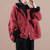 Women's Autumn  Quilted Jacket  Loose Retro Ethnic Style Buckle Thickened  Coat