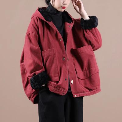 Женская осенняя стеганая куртка свободного кроя в этническом стиле ретро с пряжкой, утолщенное пальто