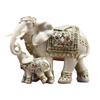 Elephant Family Statues Standing Figurines Multipurpose 21x10.5x15.5cm Tabletop Decoration for Livingroom Fine Workmanship