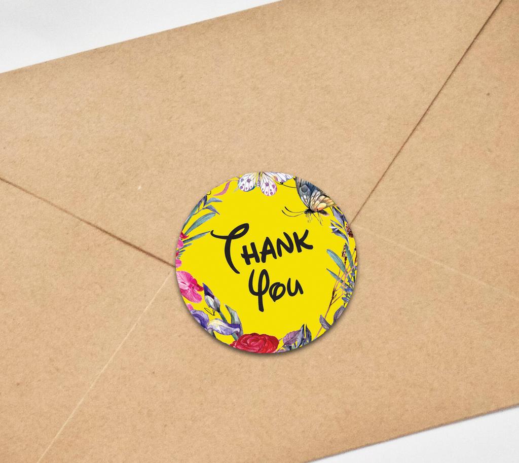 Darling Souvenir Round 45 шт элегантные цветочные и бордюрные фуксия розовые наклейки спасибо-1.6