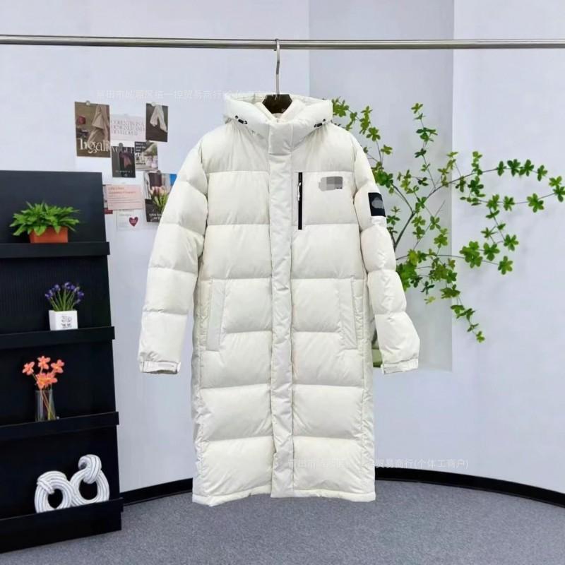 Long Winter Down Coat Men Women Hooded Knee-Length Puffer Jacket Warm Windproof Outerwear With 300g White Duck