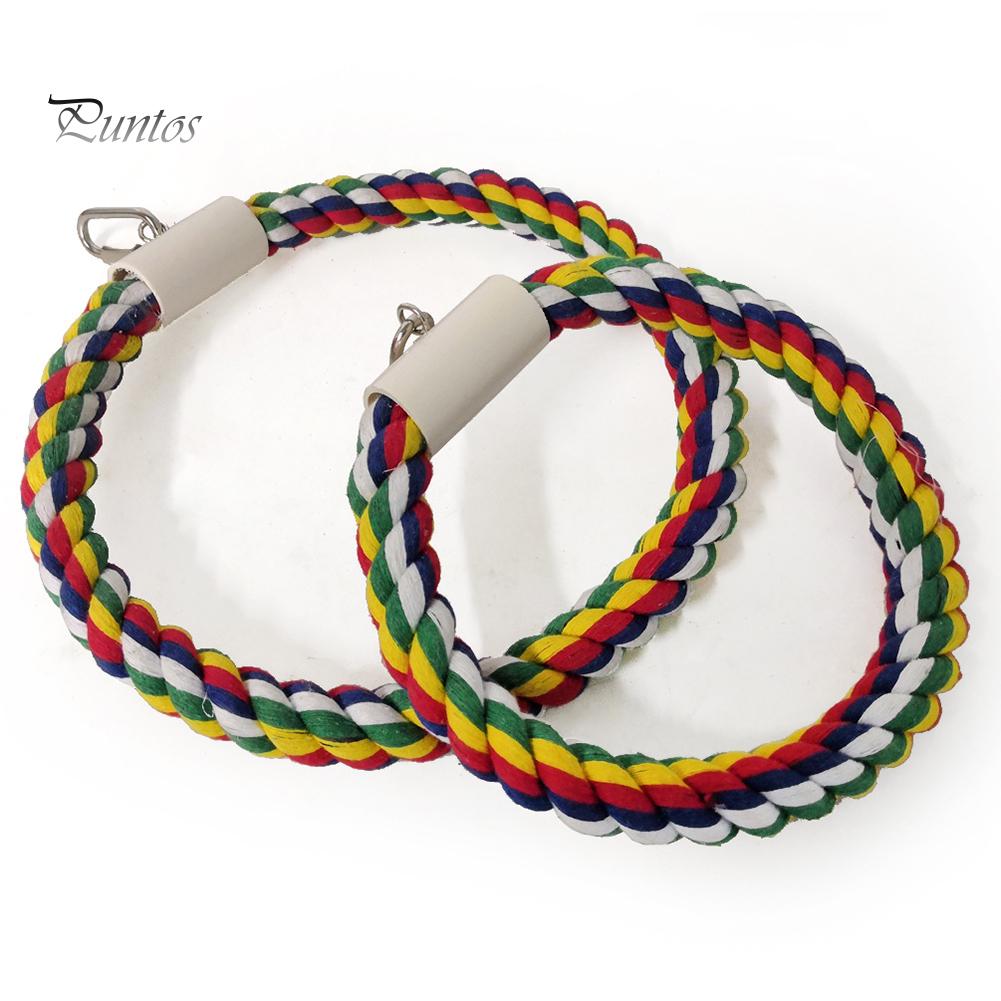 Игрушка Puntos Chew Play для домашних животных, птиц, попугаев, хлопковая веревка, круглая подставка для кольца, подвесная клетка-качалка