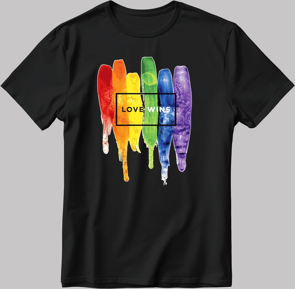Pride LGBT 'Love Wins' T-Shirt: Rainbow Watercolor Design