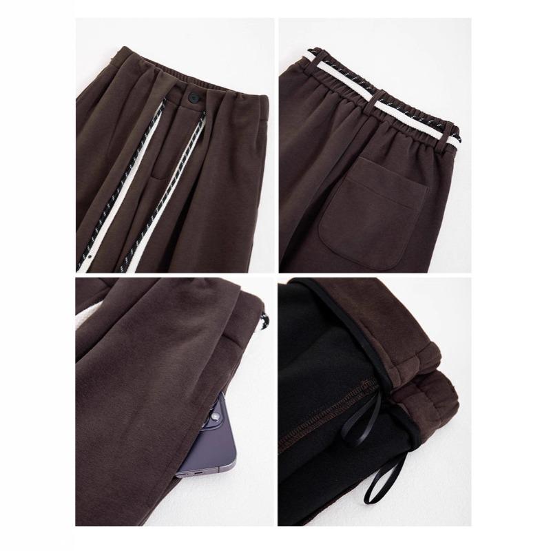 Scimitar Pleated Sports Wide-leg Pants Women's Autumn New High-waisted Loose Casual Straight Mopping Trousers