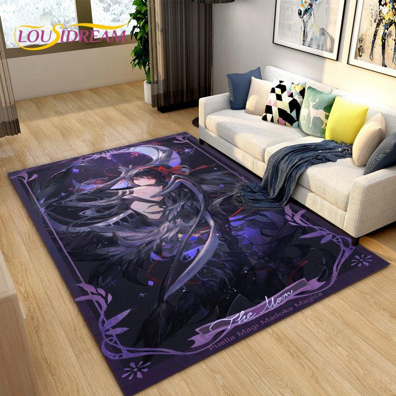 Puella magi madoka Magica Коврик с рисунком из мультфильма, Коврик для гостиной, спальни, дивана, коврик для украшения, детский нескользящий напольный коврик