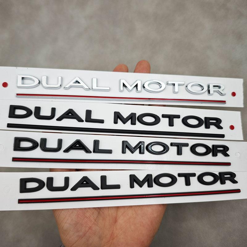 3d ABS Logo Space X Dual Motor Letters Sticker Car Rear Trunk Decal For Tesla Model Y S 3 X Emblem Badge Replacement Accessories