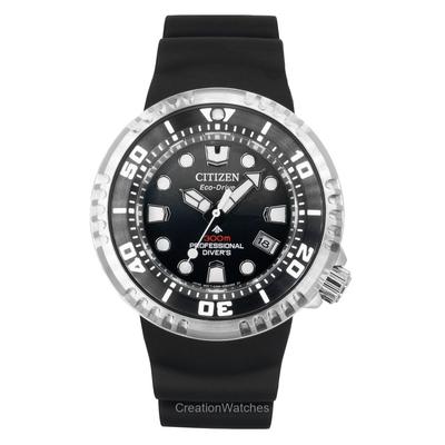 Promaster Ремешок из каучука Черный циферблат Eco-Drive Diver's BN1024-01E 300M Мужские часы