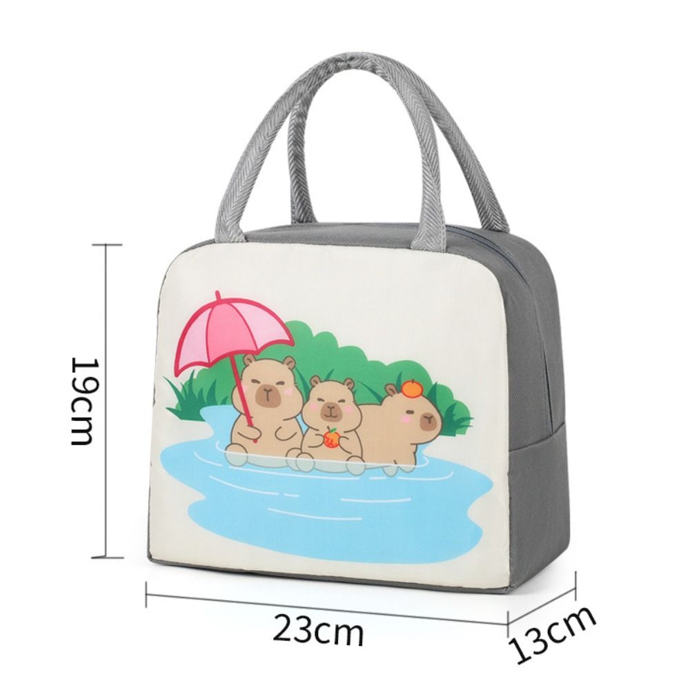 Мультяшная капибара Сумка для обеда Изолированный контейнер для еды Портативная термосумка для школы Экологичная сумка-тоут для еды для детей
