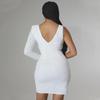 OS6768 European & American Women's One-Shoulder Sexy Diamond Dress