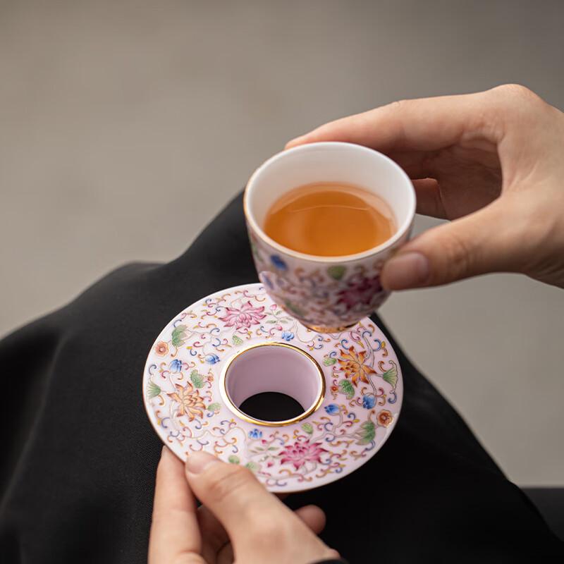 Суш Керамическая Эмаль Дворцовый Стиль Индивидуальная Чайная Чашка и Блюдце Подарочный Набор