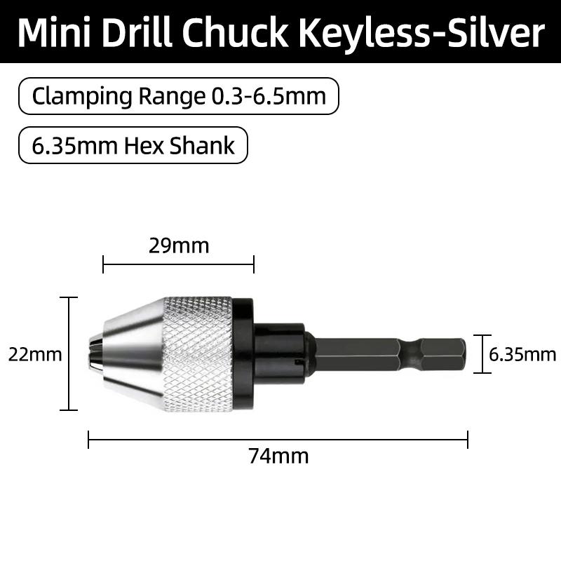 1PC Универсальный бесключевой мини-светильник 1/4 Hex 0,3-8 ММ Инструмент