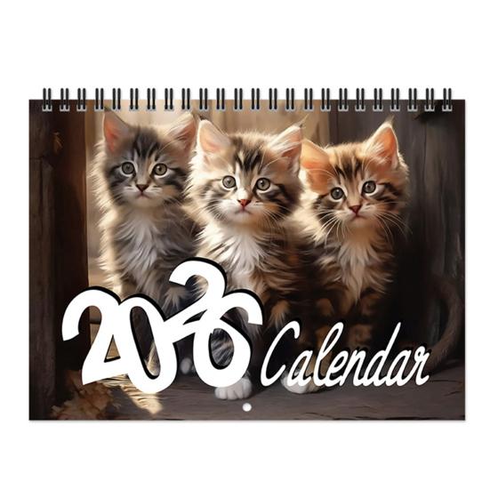 2026 Wall Calendar Jan 2026 - Dec 2026 12 Monthly Planner Wall Hanging Calendar with Funny Dog/Cat Images for School Home Office