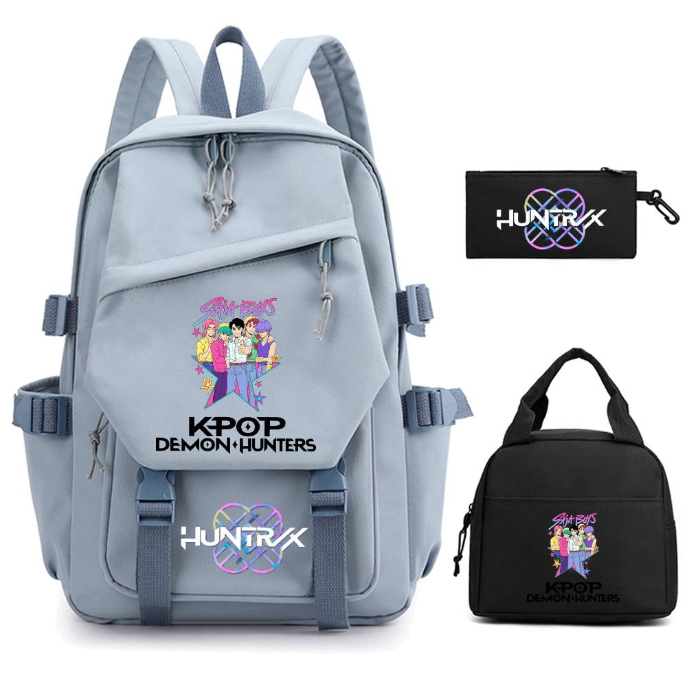 3Pcs/set Anime Cartoon Demon Hunters Printed Backpack for Teenger Children Student Schoolbag Girl Women Large Capacity Waterproof Travel Bag