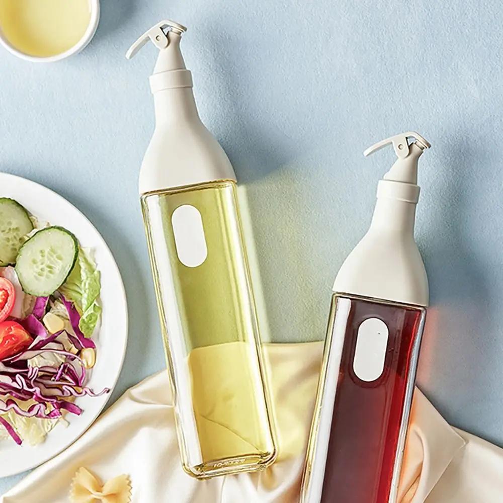 1 шт. Стеклянная бутылка для масла с пробкой-дозатором, кухонный инструмент с этикеткой, бутылка для соуса-приправы 500 мл, герметичный дозатор масла, оливковое масло, алкоголь