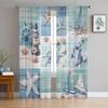 Marine Elements Lighthouse Vessel Sheer Curtains for Living Room Modern Voile Curtain Bedroom Tulle Curtains Window Drapes Decor