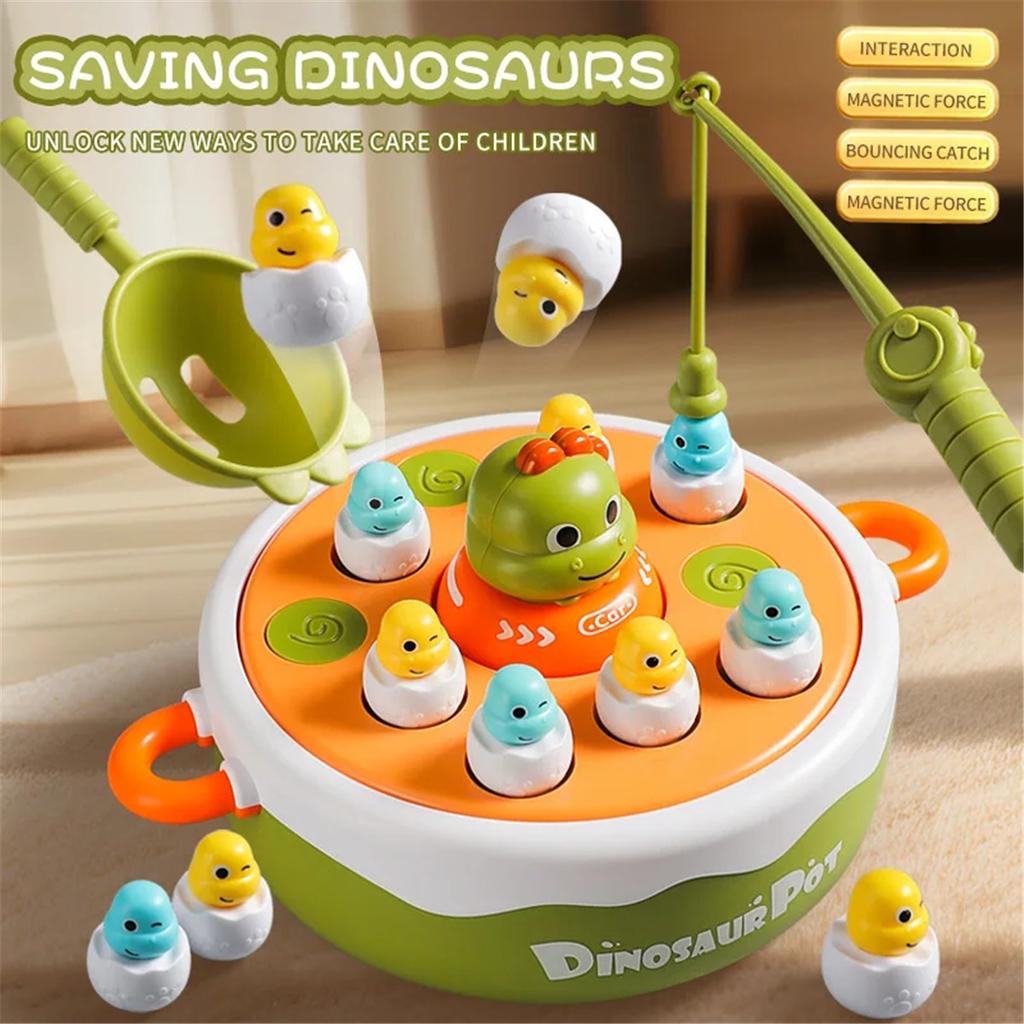 Electric Magnetic Dinosaur Fishing Toy Multi-Functional Parent-Child Interactive Educational Toy Boys & Girls 3-10 Years
