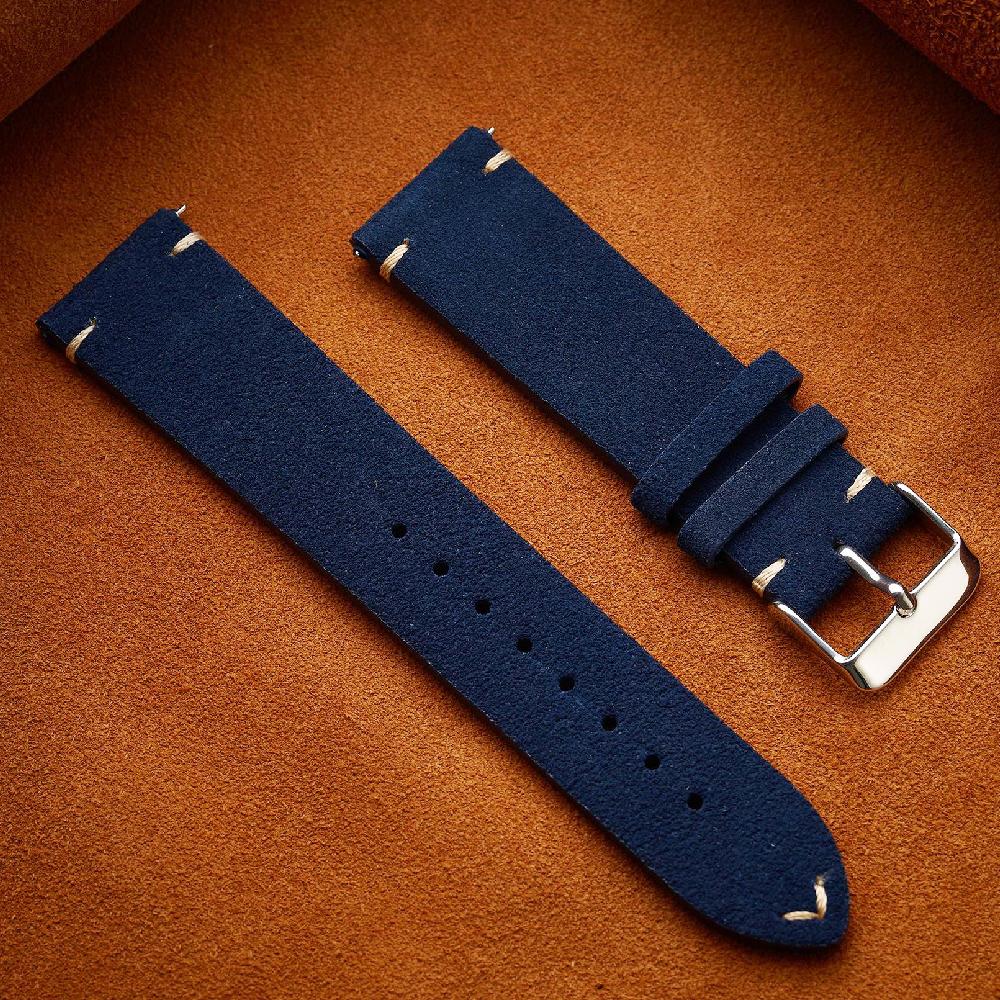 Винтажные замшевые ремешки для часов из натуральной кожи 14мм 16мм 18мм 20мм 22мм Браслет Ремешок Быстросъемный ремешок для часов для мужчин Женский браслет