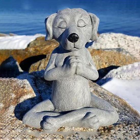 Статуя лягушки для медитации, кошка, молитвенная собака, йога, собака, статуя собаки для медитации, украшение для сада в стиле дзен, статуя Будды, собака