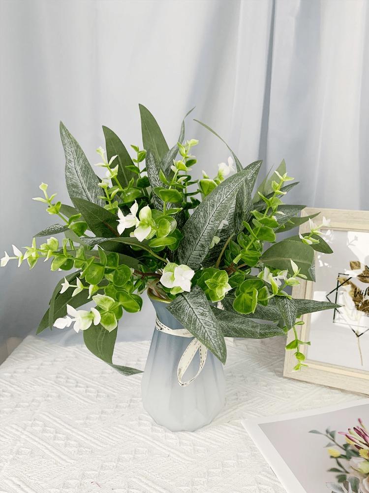 10 шт. искусственных растений, искусственные зеленые ветки, искусственные листья эвкалипта для свадебной цветочной композиции и украшения дома в фермерском доме