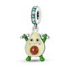 Silver Plated Green Series Avocado Pendant Four-leaf Clover Charms Beads Fit Original  Bracelet Women Jewelry