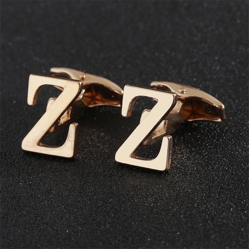 Эксклюзивные мужские запонки в виде золотых букв алфавита - Элегантный дизайн для французских рубашек