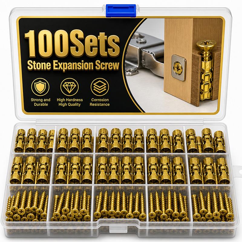 6*14mm Serrated Expansion Tube Screw Set Door Hinge Repair Fixed Screw Thread Wall Anchor Cabinet Fasteners for Concrete Drywall