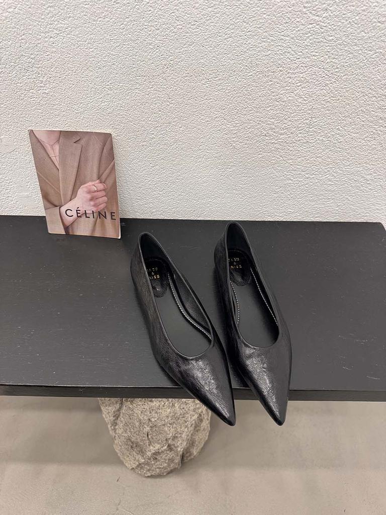 Модные женские туфли с острым носком 2024 года, новые поступления, осенне-весенние туфли, повседневная мода, туфли на низком каблуке, однотонные, черные, золотые, 39