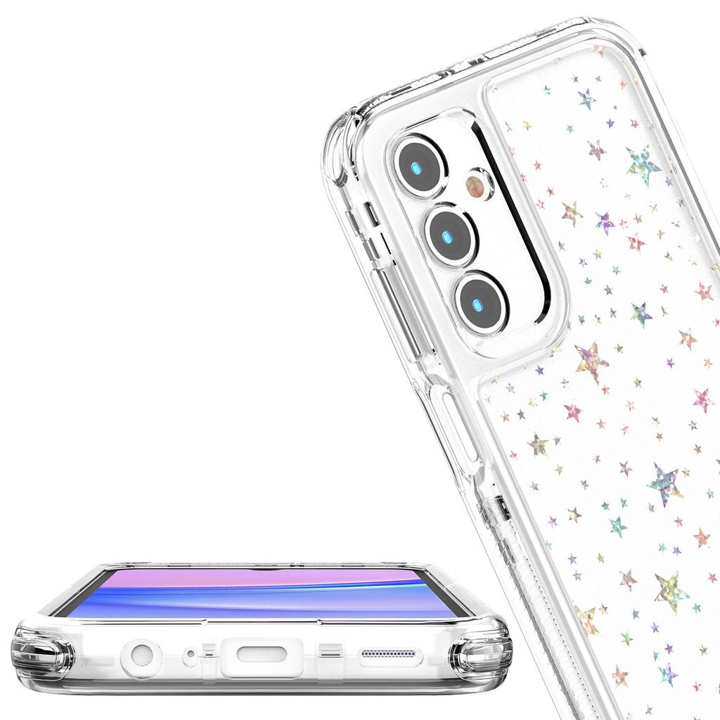 For Samsung Galaxy A55 5G Case Precise Cutouts Acrylic TPU Clear Phone Cover with Laser-printed Film