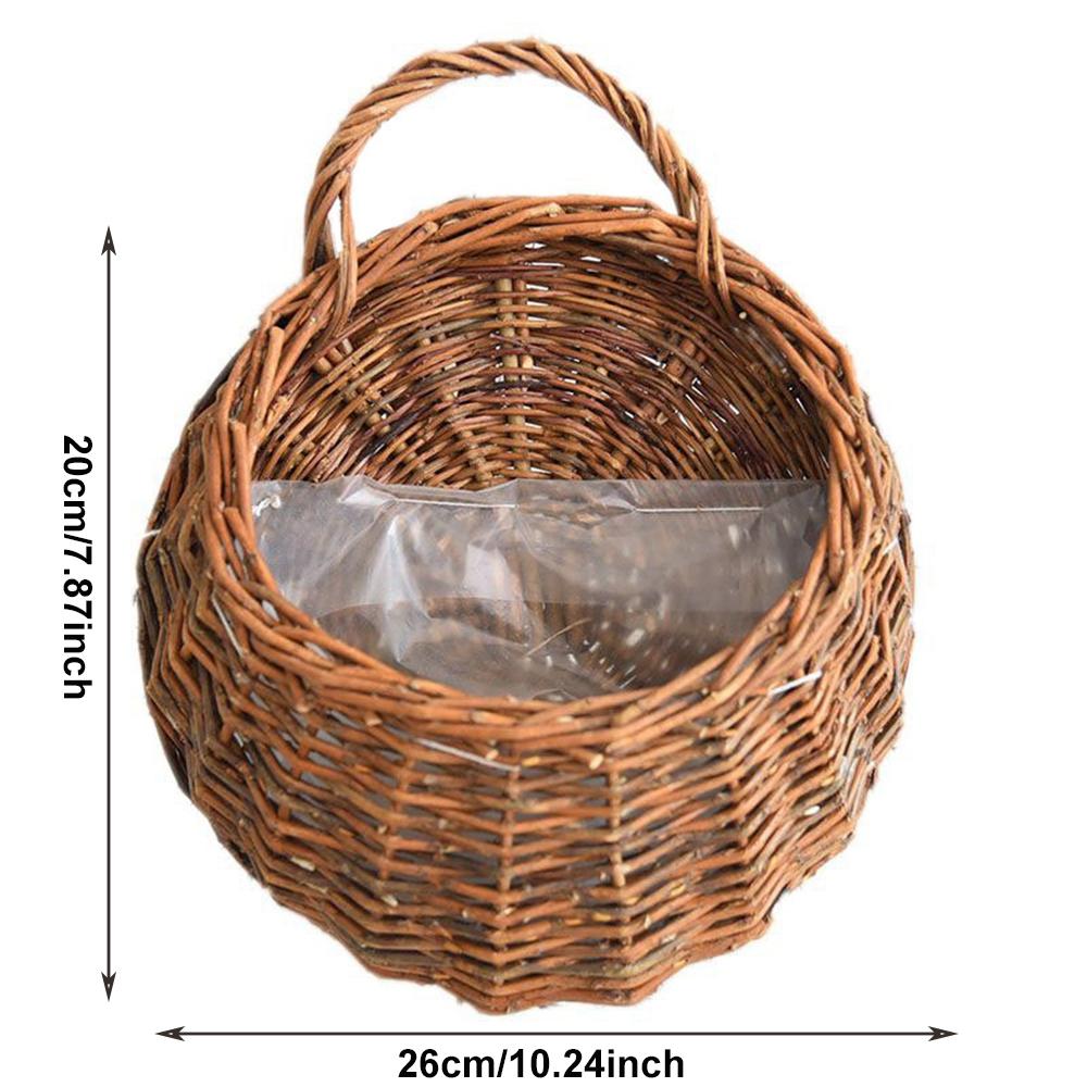 4-цветная настенная корзина из ротанга, плетеный цветочный горшок ручной работы, подвесная плетеная ваза, корзины для сада, балкона, украшения для дома в загородном стиле