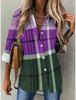 Street Fashion Blue and White Striped Shirt Women Irregular Long-Sleeved Oversized Smock Spring Loose Plaid Top Tide