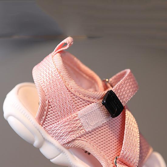 Детские сандалии, однотонные сандалии на липучке для девочек, корейское издание, детская пляжная обувь, летние детские сандалии на мягкой подошве Baotou