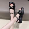 Fashion Summer Outdoor Black Ladies Shoes The Best Footwear Luxury 2025 Comfort Offers Sale Pvc Trend Asian Size Vip Women's Sandals