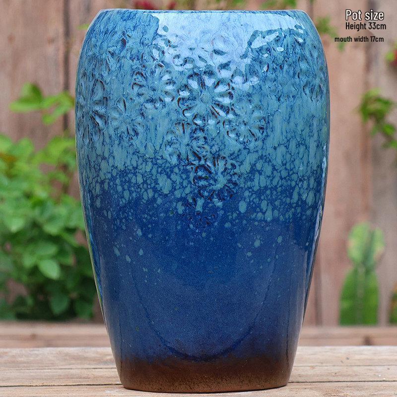 Большой керамический горшок ручной работы для суккулентов и орхидей - Дышащий, Грубозернистый глиняный горшок для бонсай