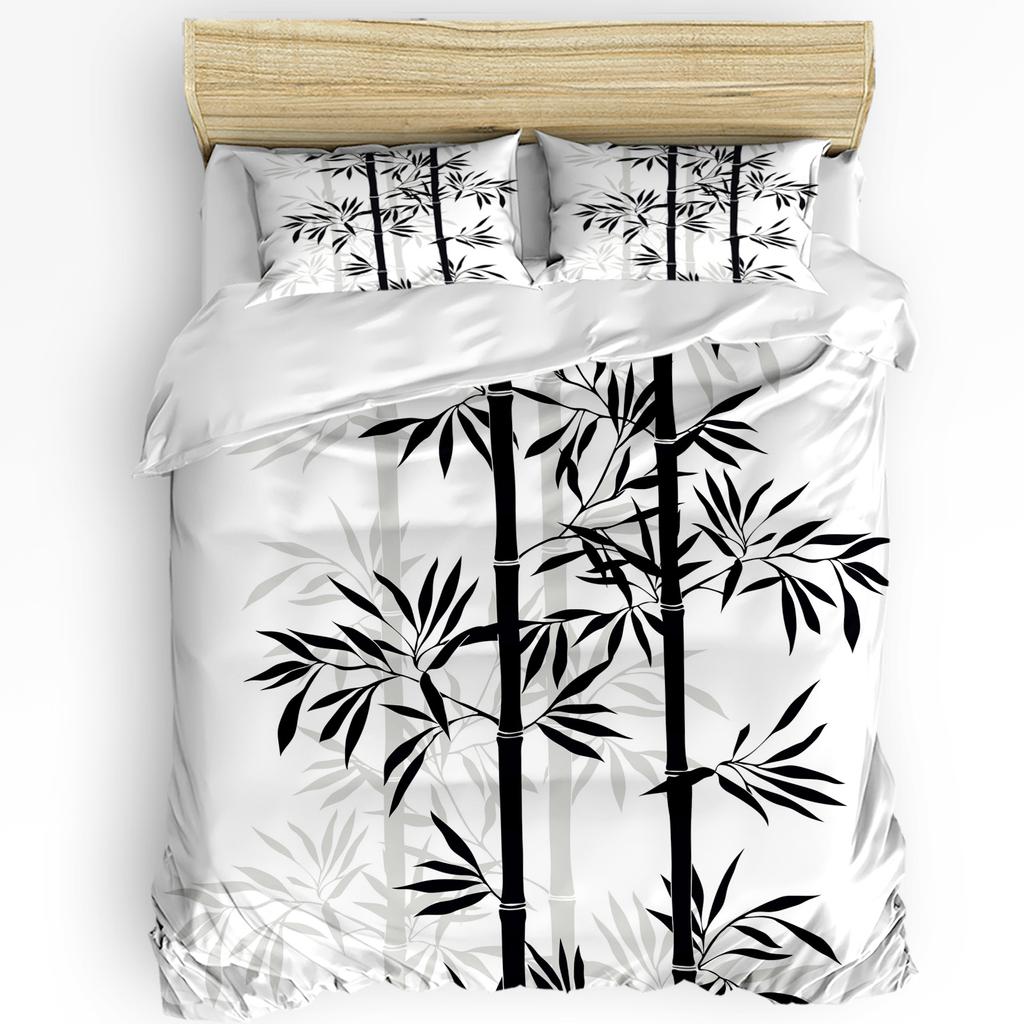 Бамбук Ретро Шебби Растение Пододеяльник Комплект Постельного Белья Двуспальный Домашний Текстиль Покрывало Наволочки Комплект Постельного Белья для Спальни Без Простыни