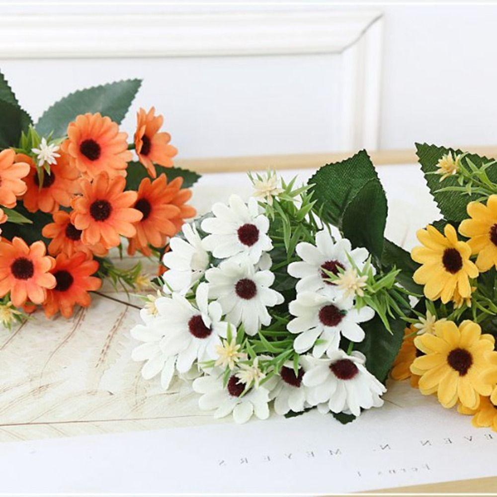 15 Heads Simulated Decorative Daisies Multicolors Chrysanthemum False Flower  Home Decoration