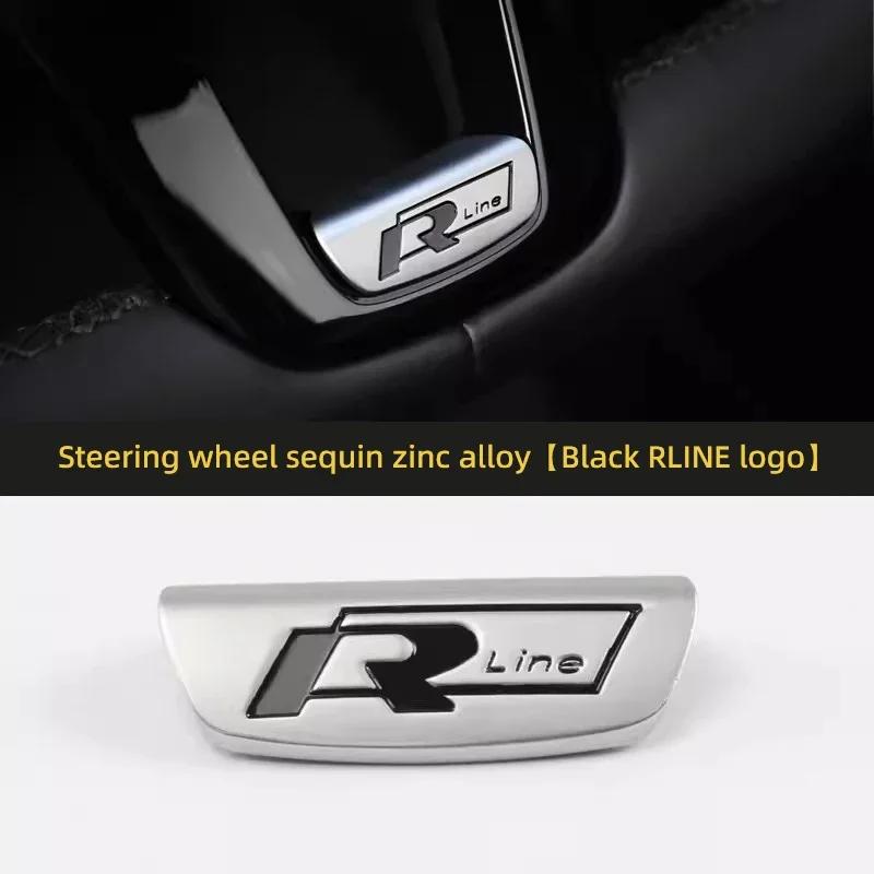 Car Emblem Badge Steering Wheel Sticker Decoration For VW Polo Golf MK7 MK5 Passat Tiguan Rline Arteon Touareg Taigo Caddy Jetta
