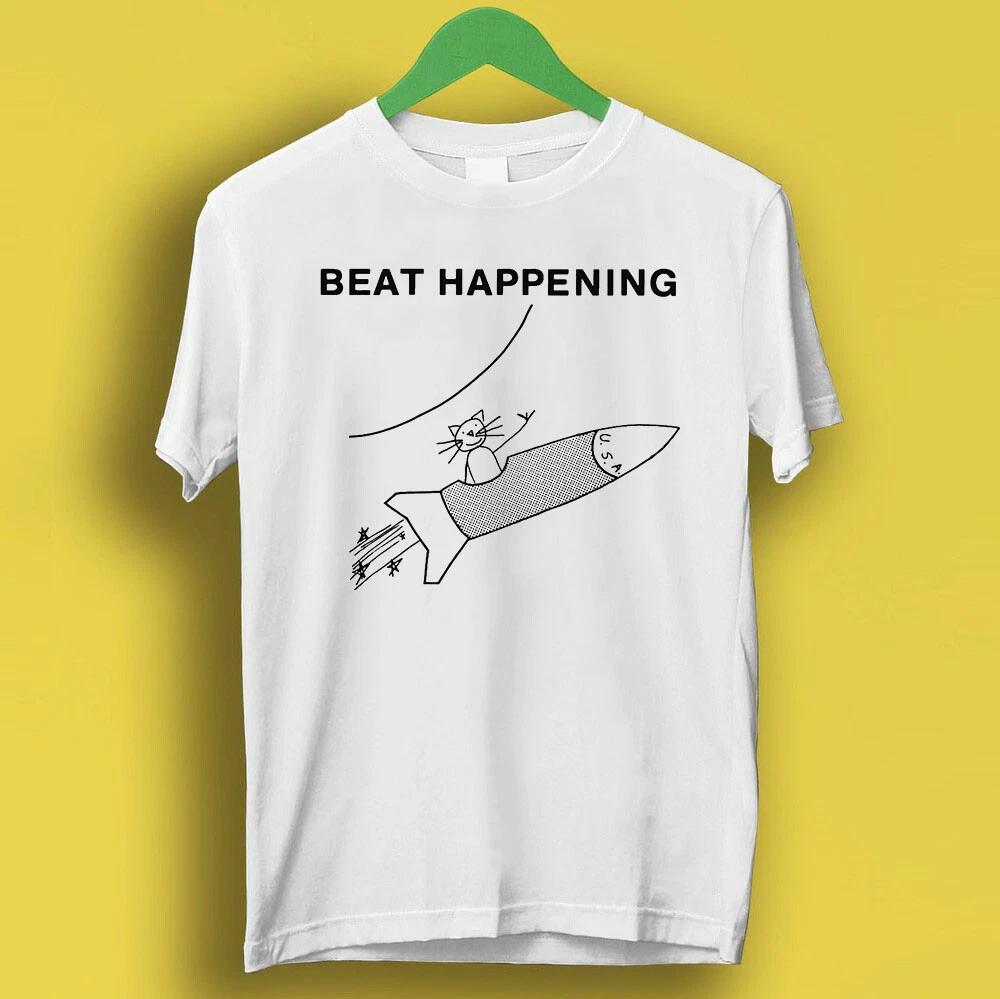 Beat Happing Инди-рок Кот и Ракета Подарочная Футболка P932